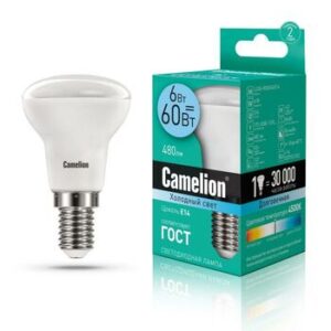 Лампа светодиодная LED6 R50/845/E14 6Вт 4500К бел. E14 480лм 220-240В Camelion 11659