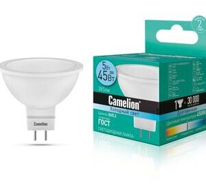 Лампа светодиодная LED5-S108/845/GU5.3 5Вт 4500К бел. GU5.3 385лм 220-240В Camelion 12042