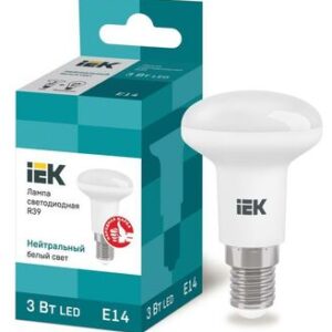 Лампа светодиодная ECO R39 3Вт 4000К бел. E14 270лм 230-240В IEK LLE-R39-3-230-40-E14