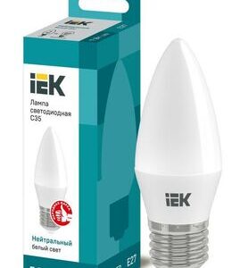 Лампа светодиодная ECO C35 7Вт свеча 4000К E27 230В IEK LLE-C35-7-230-40-E27