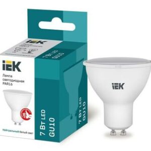 Лампа светодиодная ECO PAR16 софит 7Вт 230В 4000К GU10 IEK LLE-PAR16-7-230-40-GU10