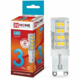 Лампа светодиодная LED-JCD-VC 3Вт 230В G9 4000К 260лм IN HOME 4690612019864