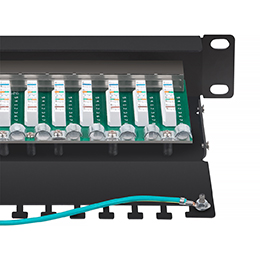 cabeus pl-12-cat.6 10-sh-dual idc патч-панель 10, установочный размер 236 мм, 12 портов rj-45