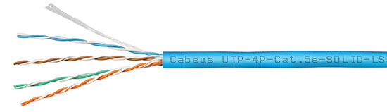 кабель витая пара (utp), 4 пары, категория 5e, solid, lszh