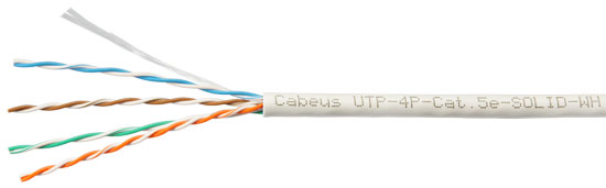 кабель витая пара (utp), 4 пары, категория 5e, solid, pvc