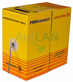 кабель ftp 2pr 24awg cat5e 305м cca proconnect