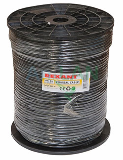 кабель rg-6u, (64%), 75 ом, 305м., outdoor rexant