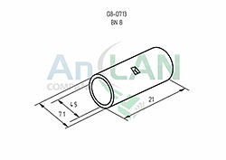 соединительная гильза (сг l-21мм) 10мм² (bn8) rexant