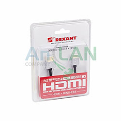 шнур hdmi - mini hdmi gold 1.5м ultra slim (блистер) rexant