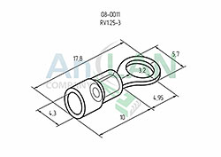 наконечник кольцевой изолированный (нки ø3.2мм) 0.5-1.5мм² (vr1.25-3) rexant