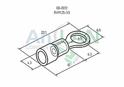 наконечник кольцевой изолированный (нки ø3.7мм) 0.5-1.5мм² (vr1.25-3.5l) rexant