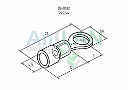 наконечник кольцевой изолированный (нки ø4.3мм) 1.5-2.5мм² (vr2-4) rexant