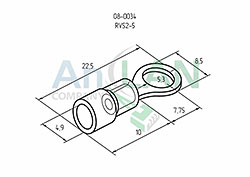 наконечник кольцевой изолированный (нки ø5.3мм) 1.5-2.5мм² (vr2-5) rexant