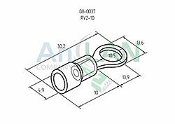 наконечник кольцевой изолированный (нки ø10.5мм) 1.5-2.5мм² (vr2-10) rexant