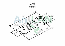 наконечник кольцевой изолированный (нки ø4.3мм) 4-6мм² (vr5.5-4) rexant