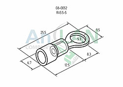 наконечник кольцевой изолированный (нки ø5.3мм) 4-6мм² (vr5.5-5) rexant