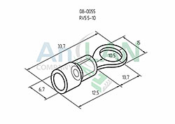 наконечник кольцевой изолированный (нки ø10.5мм) 4-6мм² (vr5.5-10) rexant