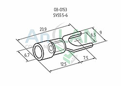 наконечник вилочный изолированный (нви - 6.5мм) 4-6мм² (svs5.5-6, vs5.5-6) rexant