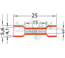 соединительная гильза изолированная (сги l-26мм) 0.5-1.5мм? (bv1.25, vb1.25) красный rexant