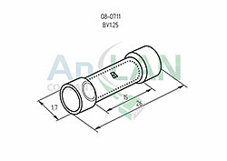 соединительная гильза изолированная (сги l-26мм) 0.5-1.5мм? (bv1.25, vb1.25) красный rexant