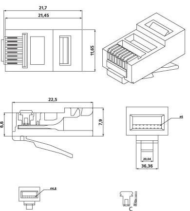 simple plug-8p8c-u-c5-100