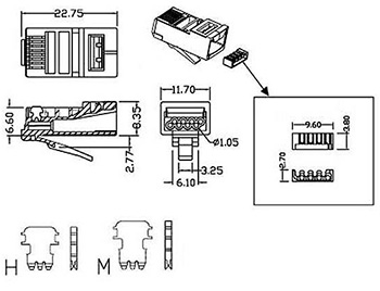 simple plug-8p8c-uv-c6-sh-100